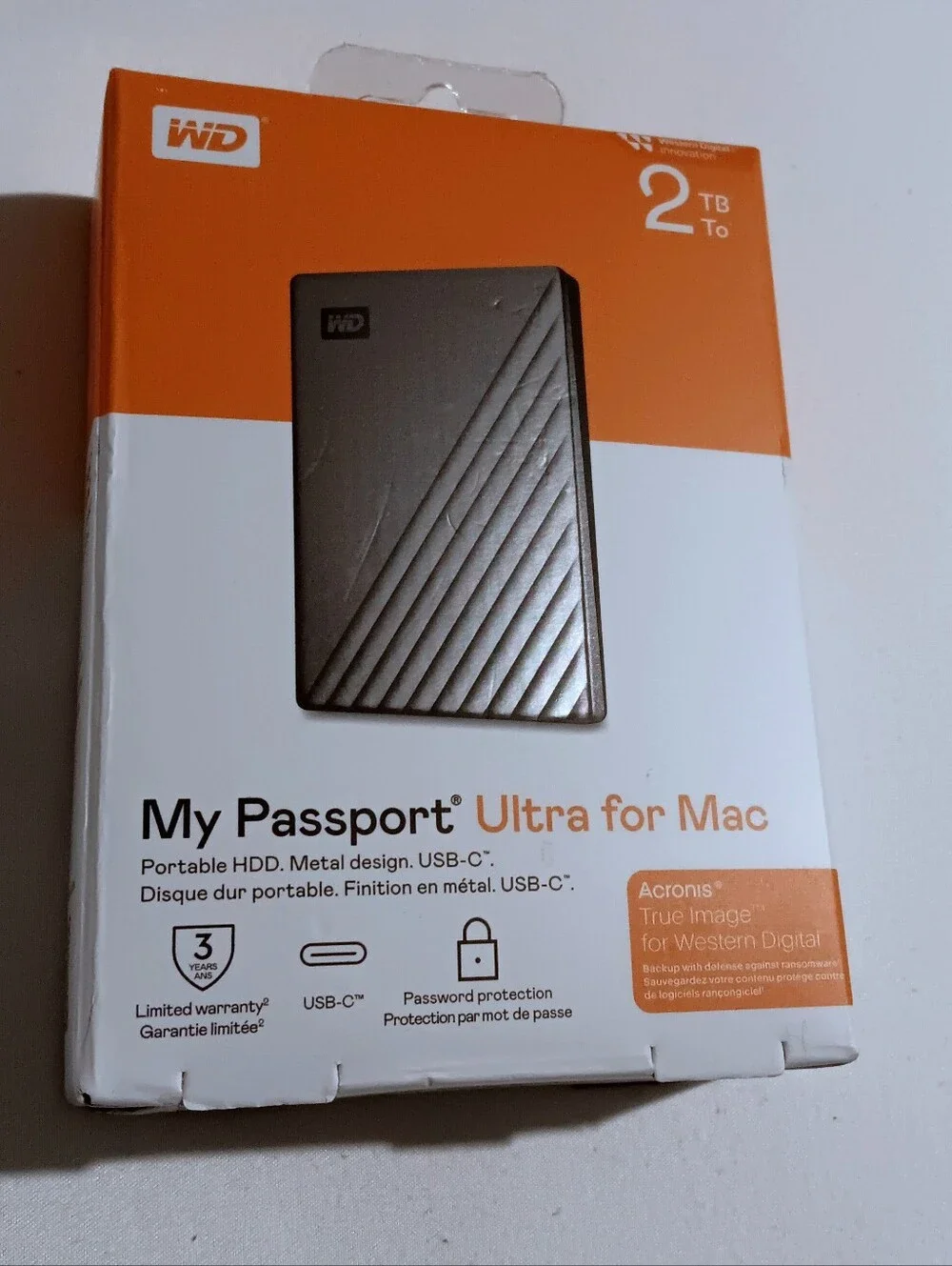 W_D My Passport 2TB Ultra For Mac USB 3.2 Hard Drive Silver